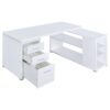 L Shape Computer Desk With Multiple Storage And Built In File Cabinet - White - Image 5