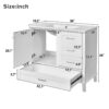 36" Bathroom Vanity With Solid Pine Frame, Soft Close Door Drawers - White - Image 3