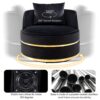 360 Degree Swivel Accent Chair With Soft Cushion For Living Room, Bedroom, Office - Black - Image 6