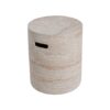 Modern Concrete Side Table With Travertine , Indoor / Outdoor Use - Beige - Image 5