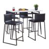 Marcel Mara - 5 Piece Upholstered Contemporary Counter Height Dining Set - Black / White / Black - Image 2