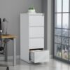 Steel Vertical File Cabinet With Lock, 4 Drawer, Metal Storage For A4 / Legal / Letter Size - White - Image 5