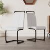 Modern Dining Chairs With High Back Upholstered Design Metal Legs, (Set of 4) - White - Image 7