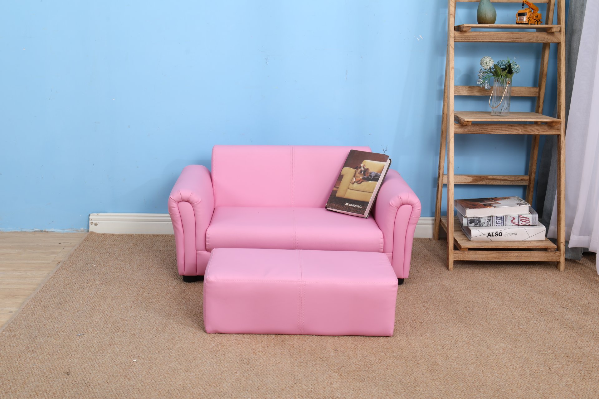 Kids Club Chair Sofa / Sectional And Ottoman - Pink - Image 20