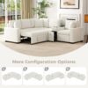 Modular L Shaped Convertible Sofa Bed With Pull Out Bed, Cup Holders & Storage - White - Image 6