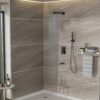 Shower System With Waterfall Tub Spout, 10" Wall Mounted Square Shower System With Rough In Valve - Oil-Rubbed Bronze - Image 4