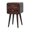 Mini Curved Bedside Table - Walnut - Image 3