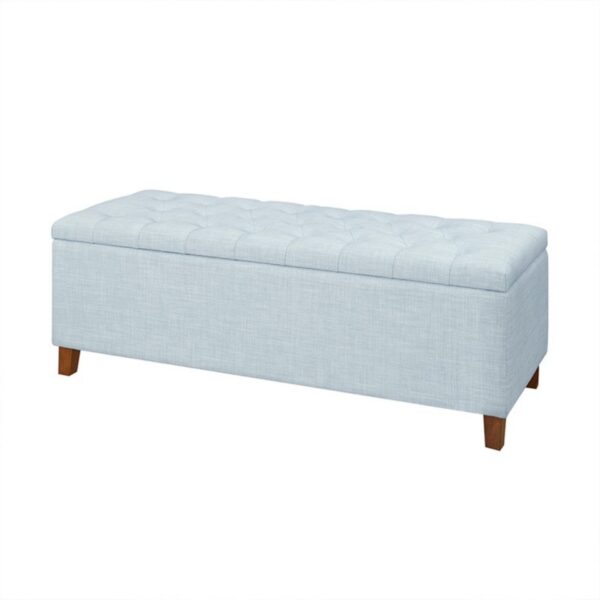 Shandra - Tufted Top Upholstered Storage Bench - Light Blue