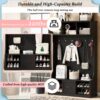 Hall Tree With 6 Hooks, Coat Hanger, Entryway Bench, 3 In 1 Design, A Spacious Drawer For Entrance, Living Room - Black - Image 6