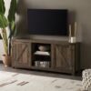 Farmhouse Barn Door TV Stand For TVs Up To 65" - Rustic Oak - Image 3