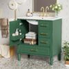 30" Bathroom Vanity Set With Soft Close Doors And Handles - Green - Image 5
