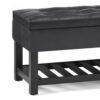 Cosmopolitan - Storage Ottoman Bench With Open Bottom - Distressed Black - Image 5