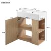Floating Bathroom Vanity With Basin And Right Side Storage - Wood - Image 3