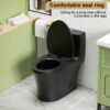 1 Piece Toilet With Dual Flush And Soft Closing Seat - Matte Black - Image 12