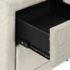 Nightstand, Storage Drawer, Upholstered, Transitional - Beige - Image 8