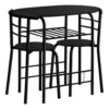 3 Pieces Dining Table Set, Small, Contemporary & Modern - Black - Image 2