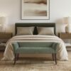 Accent Bench With Padded Low Back And Flared Arms - Green - Image 7