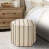Ellen - Accent Ottoman Printed Stripe - Natural - Image 4