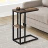 Accent Table, C - Shaped, Contemporary And Modern - Brown - Image 10