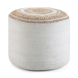 Serena - Round Braided Pouf - Natural