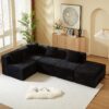 Modular Sectional Couches For Living Room With Deep Seat, L Shape Cloud Sofa Couch, High Density Memory Foam, Boneless Upholstered Couchesy - Black - Image 12