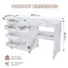 4 In 1 Folding Sewing Table With Lockable Wheels, Multi Functional Craft Station - White - Image 3