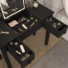 Makeup Vanity Desk With Mirror 3 Level Adjustable LED Lighting, Flip Top Storage 2 Drawers & 3 Removable Organizer Boxes - Black - Image 14