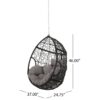 Teardrop Hanging Chair With 8Ft Chain - Gray / Black - Image 3