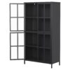Premium Metal Storage Cabinet With Tempered Glass Doors, Adjustable Shelves, And Anti Tipping Device - Black - Image 15