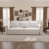 King Pull Out Sofa Bed, Chesterfield Sofa, 3 In 1 Velvet Convertible Sleeper Sofa With Nailhead Trim & Rolled Arm, Multifunctional Sofa Bed For Living Room - Beige - Image 6