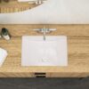 Rectangular Undermount Bathroom Sink, Overflow - White - Image 4