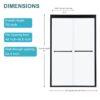 Modern Double Sliding Shower Enclosure, Tempered Glass - Matte Black - Image 3