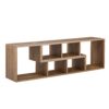 Minimalist 2 Pieces Cube TV Stand With Open Storage Shelves - Natural Wood - Image 18