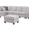 Jessica - Sectional Sofa With Ottoman - Light Gray - Image 8