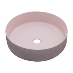 Elegant Pink Ceramic Vessel Bathroom Sink For Modern And Classic Interiors - Pink