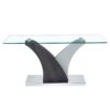 Artistic Rectangular Coffee Table With Tempered Glass Countertop - Gray / White - Image 8