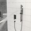 Shower System With Adjustable Slide Bar And Wall Mounted Square Shower Head - Matte Black - Image 5
