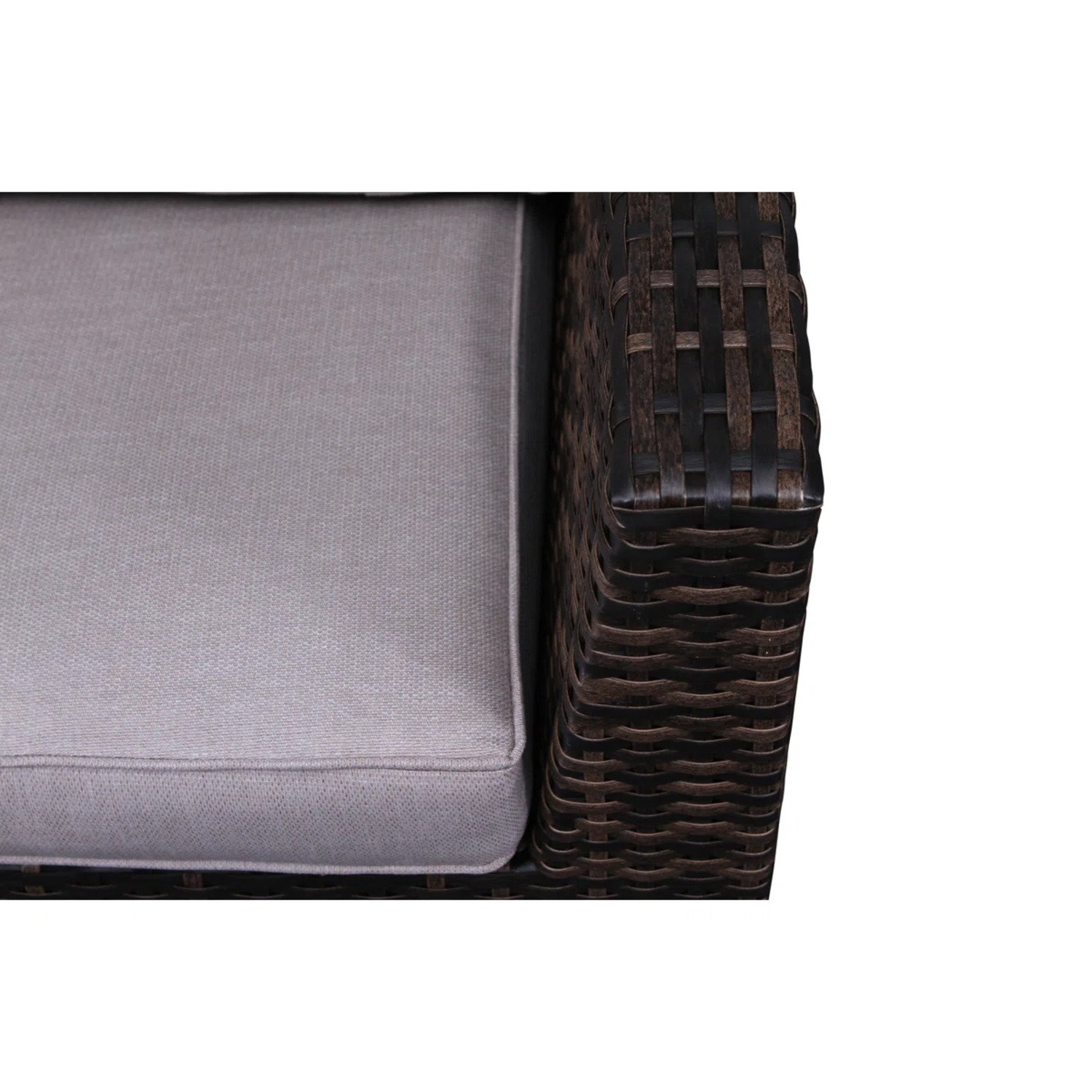 Wide Hand Patio Sectional With Cushions - Brown - Image 5