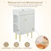Hearth & Haven Amelia - Bathroom Vanity With Storage Cabinet, Single Ceramic Sink And Left Side Storage - White - Image 10
