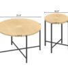 Radial - Pattern Coffee And End Table Set Waterproof Cover, Distressed Cylindrical Design, Legs Classic Rustic Charm (Set of 2) - Oak Natural Wood / Antique White - Image 9