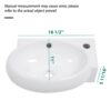 Rectangle, Wall Mount Bathroom Sink With Single Faucet Hole - White - Image 3