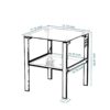 Glass Two Layer Tea Table, Small Round Table, Bedroom Corner Table, Living Room Side Table, Transparent (Set of 2) - Black - Image 10
