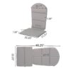 Outdoor Adirondack Chair Cushion With Water Resistant Fabric And Ties - Gray - Image 3