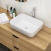 Rectangular Vessel Bathroom Sink, Modern - White - Image 2