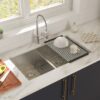 36" X 19" Double Bowl Undermount Sink With 2 10" Deep Basins - Brushed Nickel - Image 5