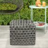 Kiana - Square Woven Outdoor / Indoor Pouf - Black / White - Image 5