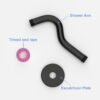 8" Shower Arm With Flange, Adjustable Angles - Matte Black - Image 4