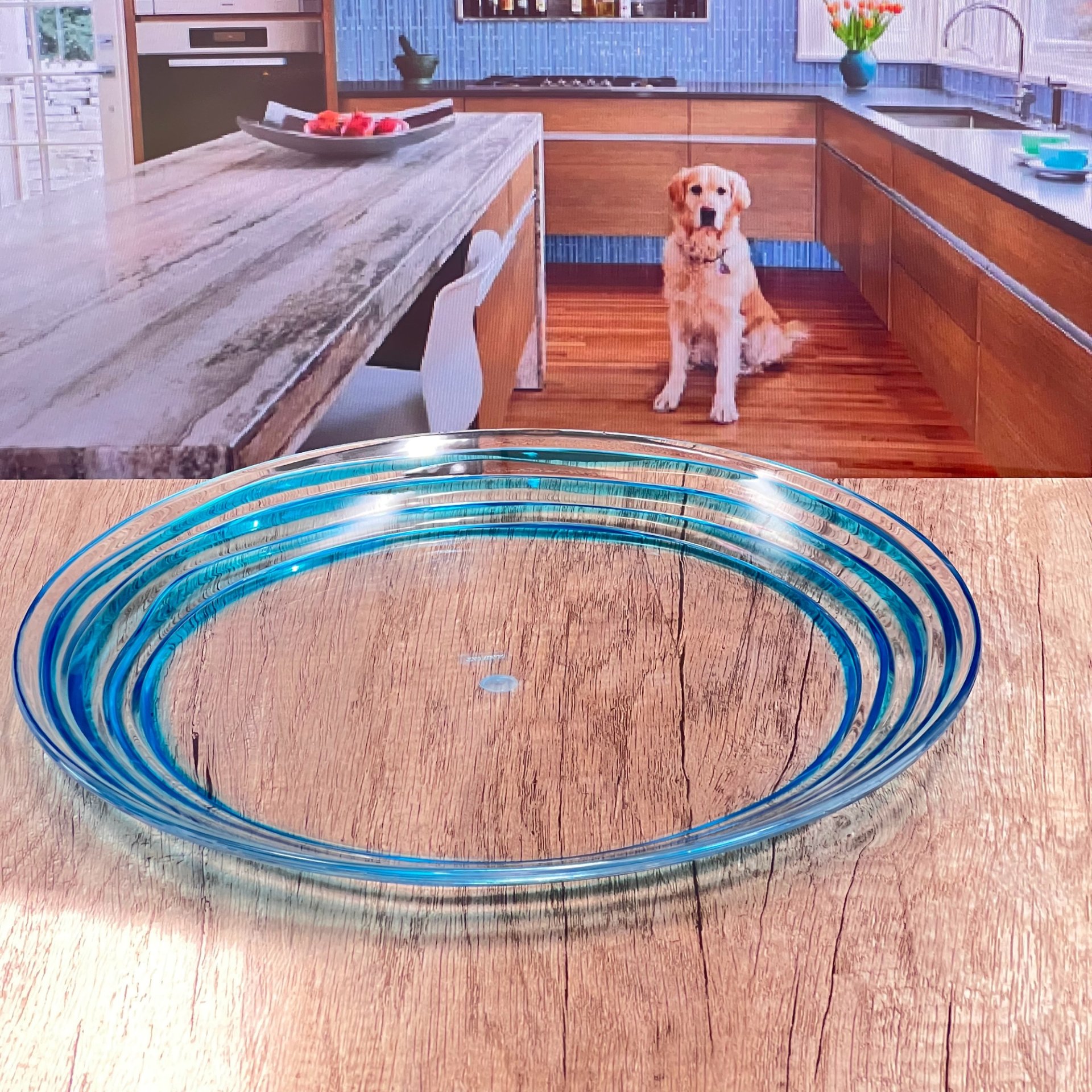 Designer Swirl 12" Acrylic Dinner Plates (Set of 4) Unbreakable Plates Bpa Free And Dishwasher Safe - Blue - Image 6