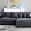 Luxe - Oversized 2 Piece Right Facing Sectional Couches For Living Room, L Shaped Sofa With Chaise - Dark Gray - Image 3