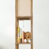 Pinnacle - Shelf Floor Lamp For Bedroom / Living Room, Long Shade - Natural Wood / White - Image 7